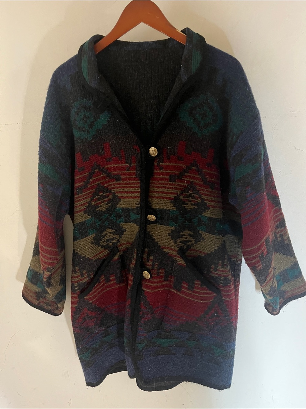 Nordic Navajo Vintage Long Coat Blanket
Southwestern Jacket M/L